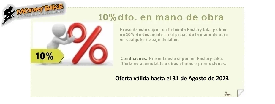 10% de descuento en mano de obra de taller de bicicletas en Madrid
